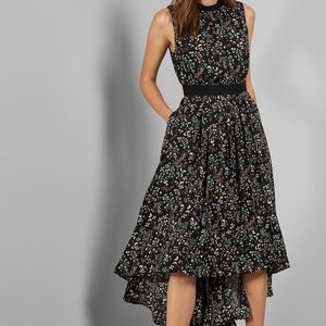 Ted Baker Black Floral Midi Dress